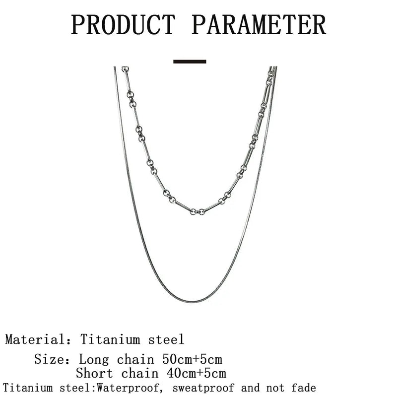 EchoChic - Colar Duplo em Aço Inoxidável