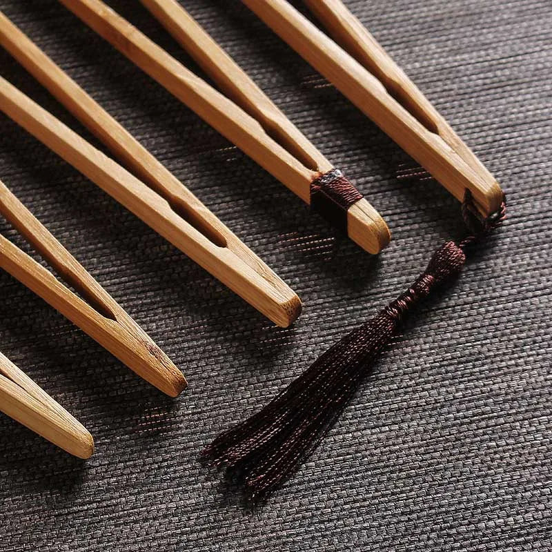 Pinça de Madeira para Chá - Pinça para Pão, Churrasco, Salada e Torradas