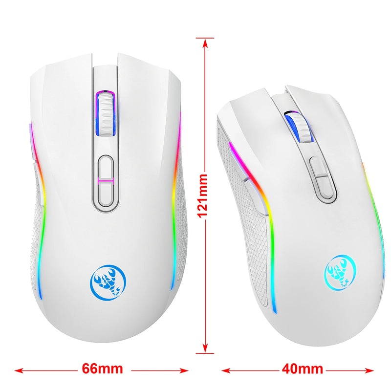 GamerWave - Mouse Óptico Sem Fio HXSJ T69 com Design Ergonômico e Iluminação RGB