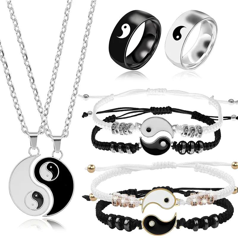 HarmonyBond - Conjunto de Pulseiras e Colares Yin Yang Tai Chi