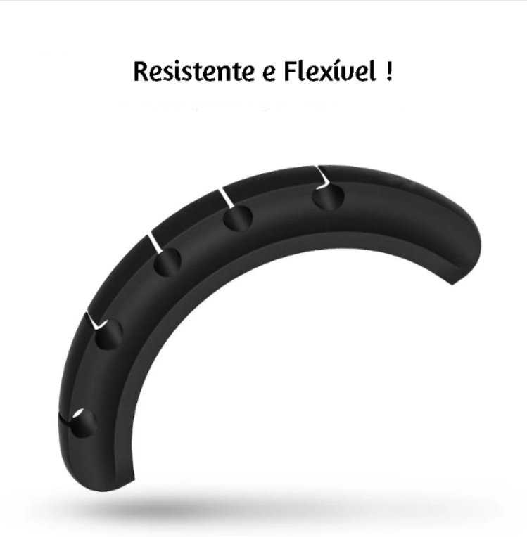 Organizador de Cabos de Silicone - Suporte Flexível para Cabos USB