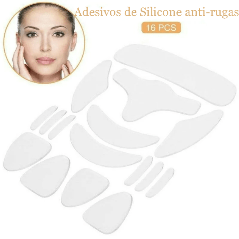 SerumSkin - Conjunto de Adesivos de Silicone Reutilizáveis para Remoção de Rugas - 16 Peças - Vital Descontos 