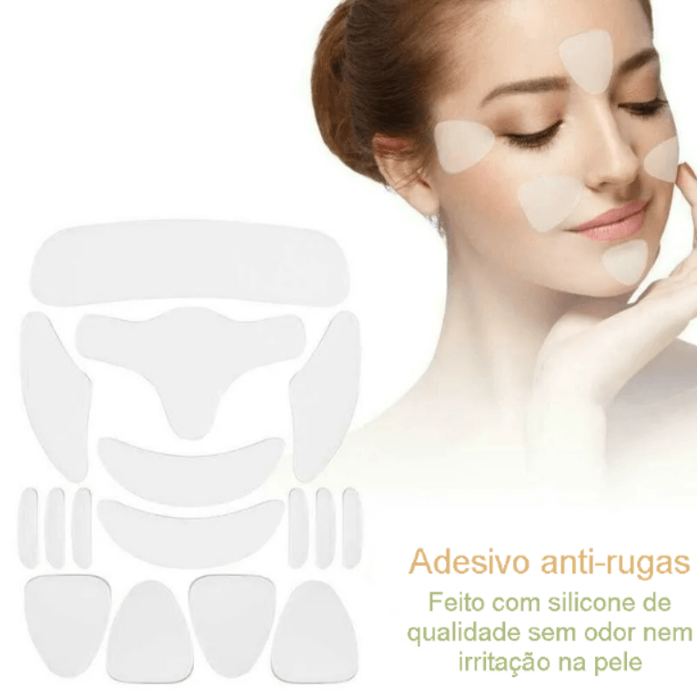 SerumSkin - Conjunto de Adesivos de Silicone Reutilizáveis para Remoção de Rugas - 16 Peças - Vital Descontos 